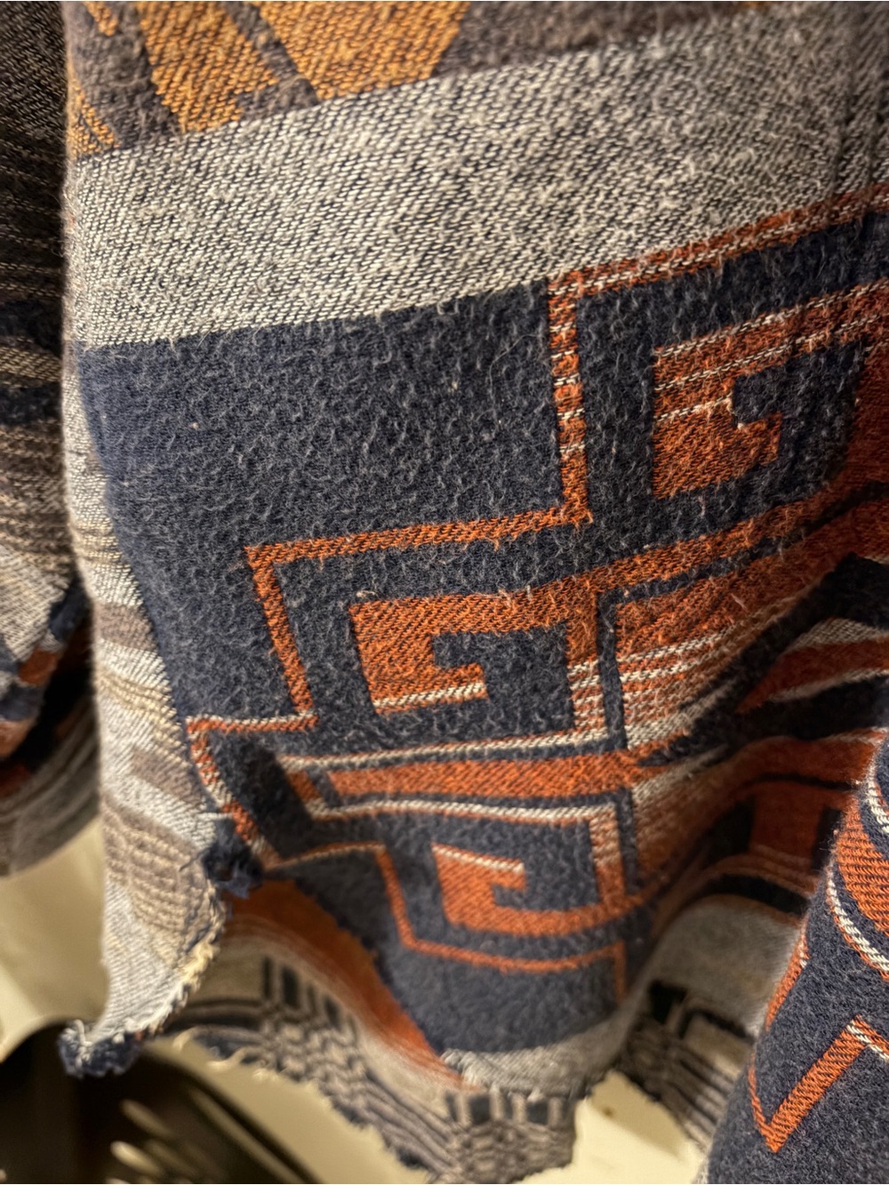 We The Free Arizona sky medium Aztec Button-Front Pullover in Navy, Gray & Brown - Picture 5 of 8